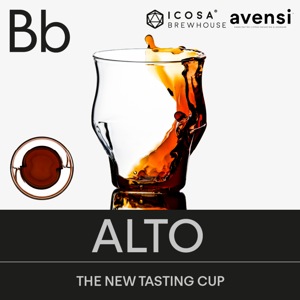 ICOSA Brewhouse Alto Wave Coffee Tasting Cup – Borosilicate Hourglass 330mL รองรับ AeroPress