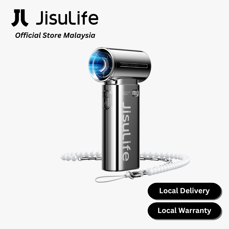 JisuLife Mini Jet Fan Life9 Chrome (5000mAh) 22H | 5 เกียร์ | | ลมแรง | น้ําหนักเบา | แบบพกพา