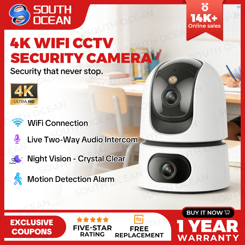 SouthOcean กล้องวงจรปิด 4K การติดตามอัตโนมัติ Wifi กล้องวงจรปิด IP กล้องรักษาความปลอดภัย Night Visio