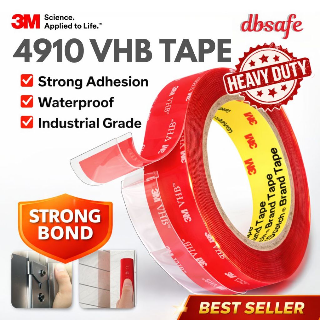 3M 4910 VHB Tape (ใส) 12mm x 5 yd , 25mm x 5 yd
