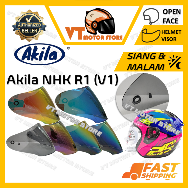 ข้อเสนอ NHK R1 (V1 & V2) OEM โดย AKILA OPEN FACE HELMET VISOR REVO SIANG MALAM