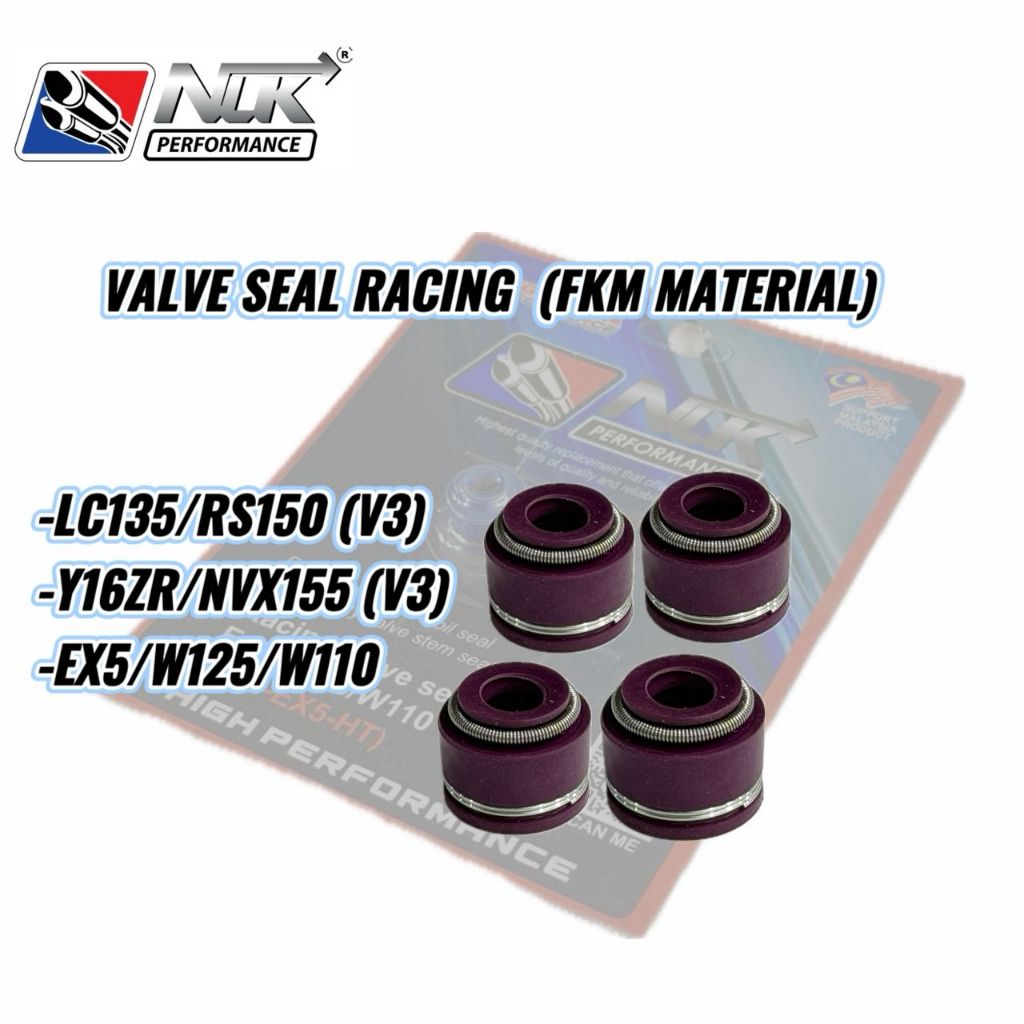 NLK PERFORMANCE RACING ซีลวาล์ว Y15ZR/LC135/SRL115/RS150/EX5/W125/W110 (FKM MATERIAL) FKM วาล์วเครื่