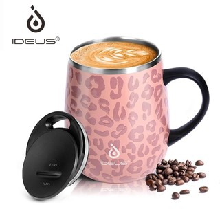 IDEUS 470ml Insulated Coffee Mug Stainless Steel Mug Thermos Cup For Home & Office Cawan Termos With Lid And Handle Gift