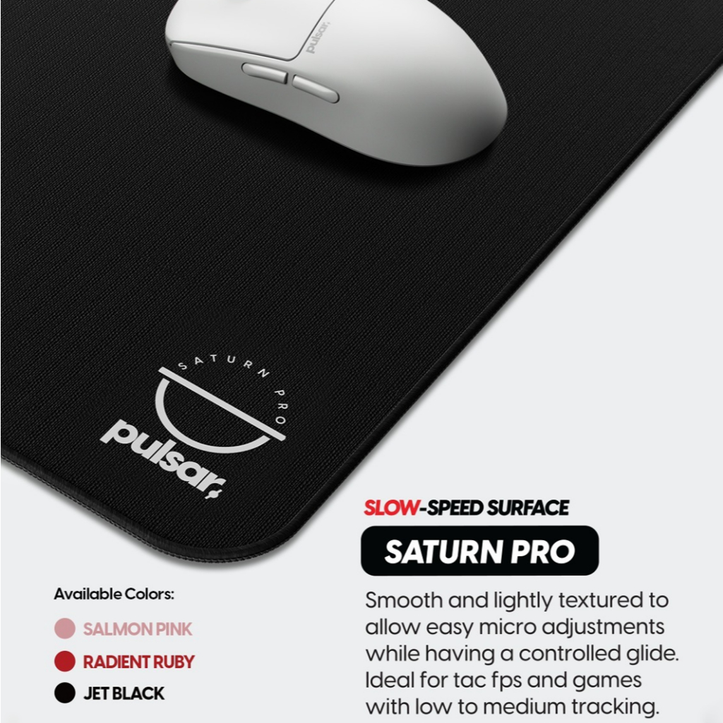 Pulsar eS Saturn Pro Control Type Gaming Mousepad SOFT XL 490 x 420 x 4 มม. JET BLACK / RADIENT RUBY