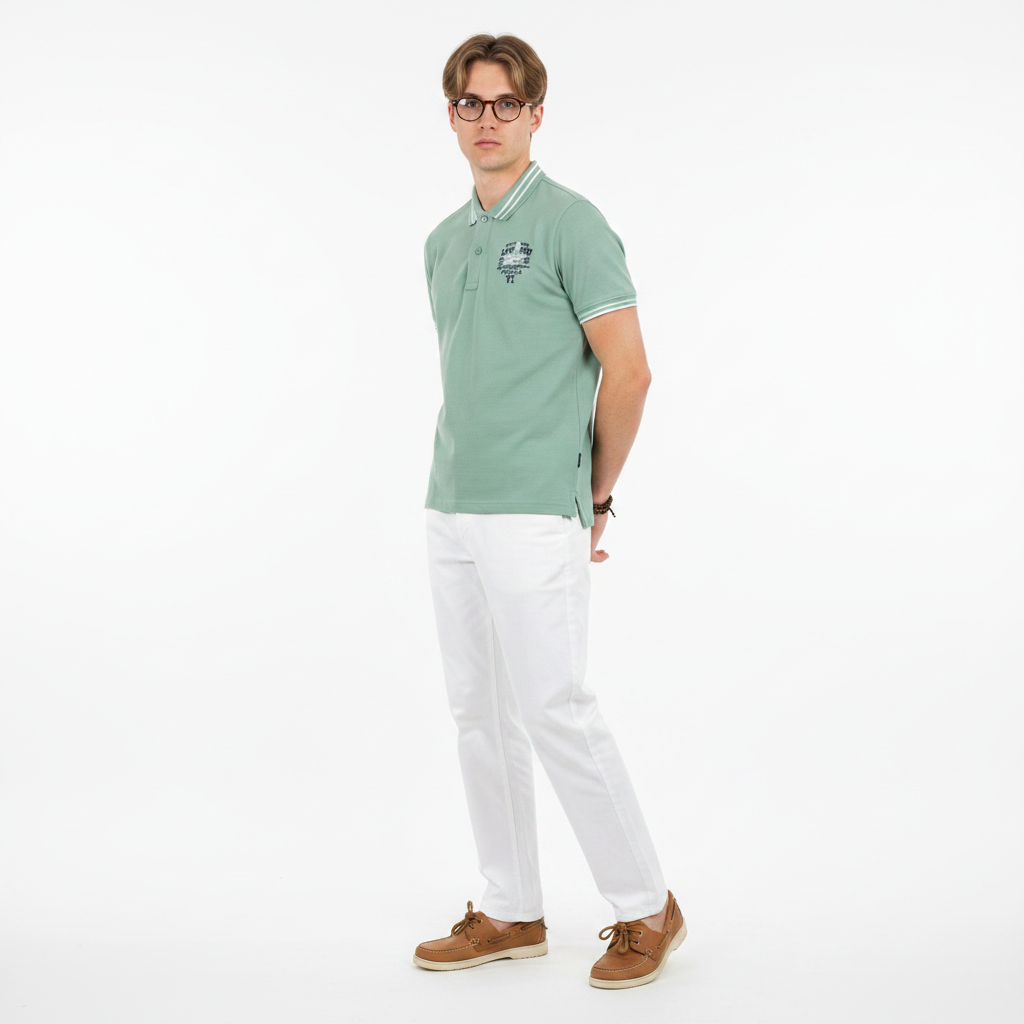RCB Polo Club Men เสื้อโปโลแขนสั้นคอปก MTS12390-50 - สีเขียว