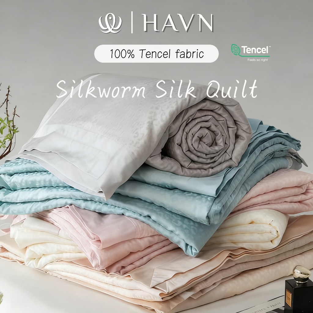 HAVN Quilt ผ้านวม ผ้านวมใยไหม 200*230ซม. ผ้า Tencel 100% ซักเครื่องได้ นุ่มเนียน