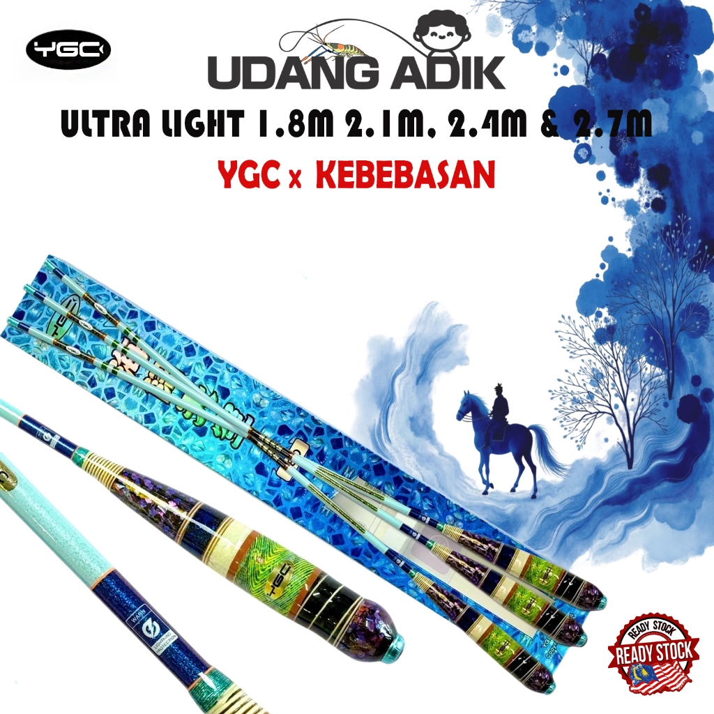 YGC Telescopic Rod 2/8 Ultra Light FREEDOM 1.8m 2.1m 2.4m 2.7m Prawn Rod Prawn Pond Fishing Rod