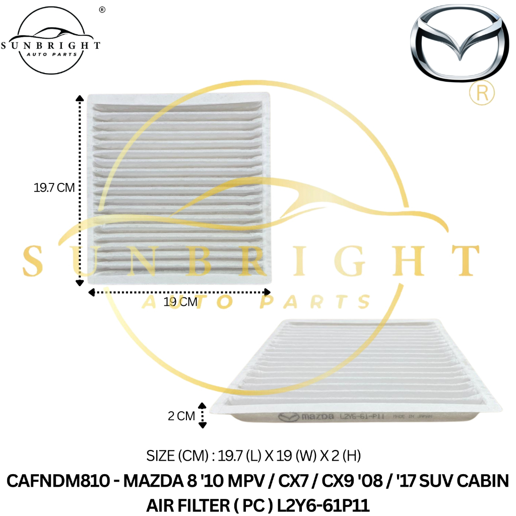 MAZDA 8 10 MPV / CX9 08 / 17 SUV CABIN AIR FILTER ( PC ) L2Y6-61P11