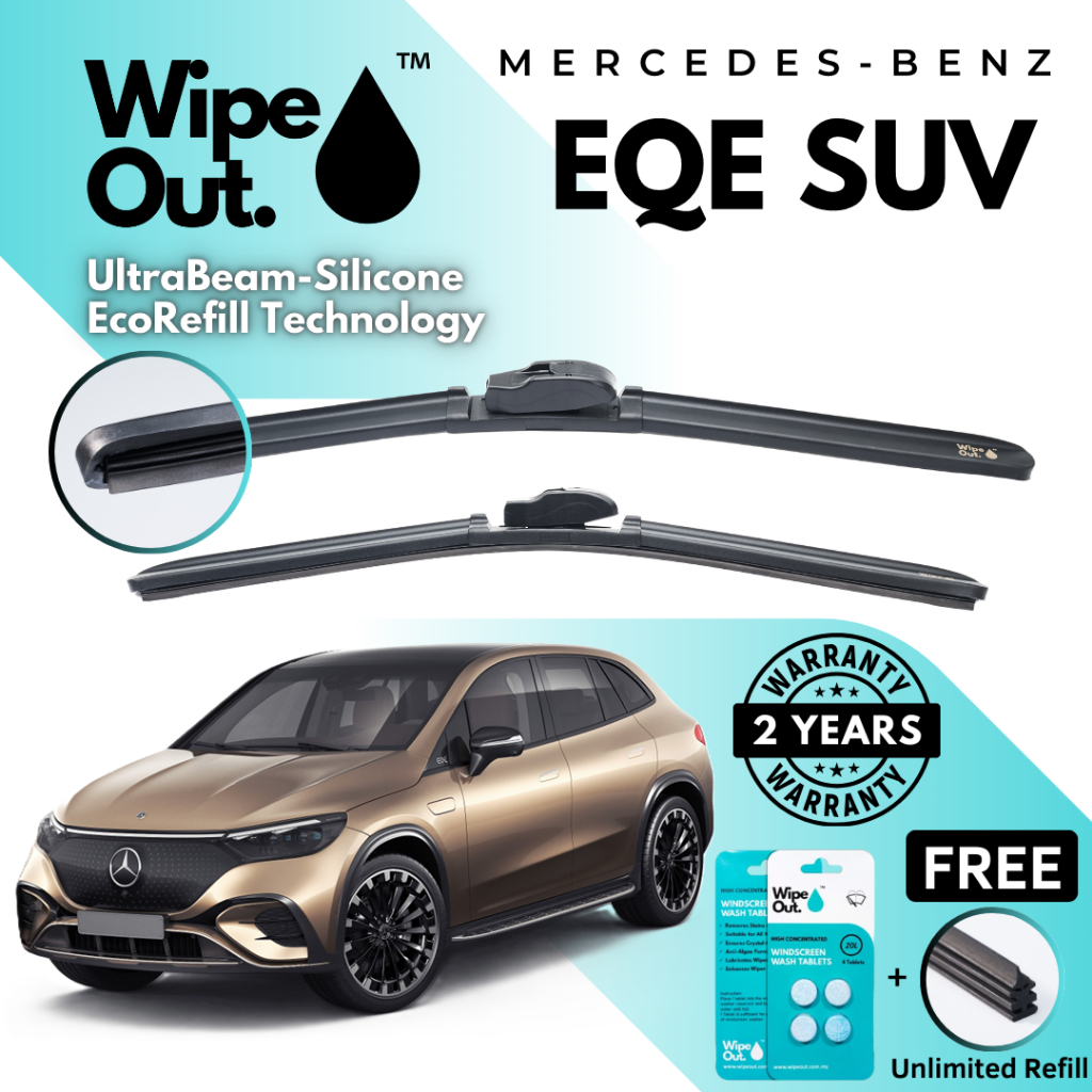 [PREMIER] WipeOut UltraBeam Silicone EcoRefill-Technology Wiper MERCEDES-BENZ EQE SUV (ชุดหน้า)