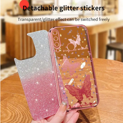 สําหรับ Huawei Y6 Y7 Y9 Prime 2019 Y7A Y9S Y6P Y8P สาวสไตล์เคสโทรศัพท์ผีเสื้อรูปแบบGradient Glitter 
