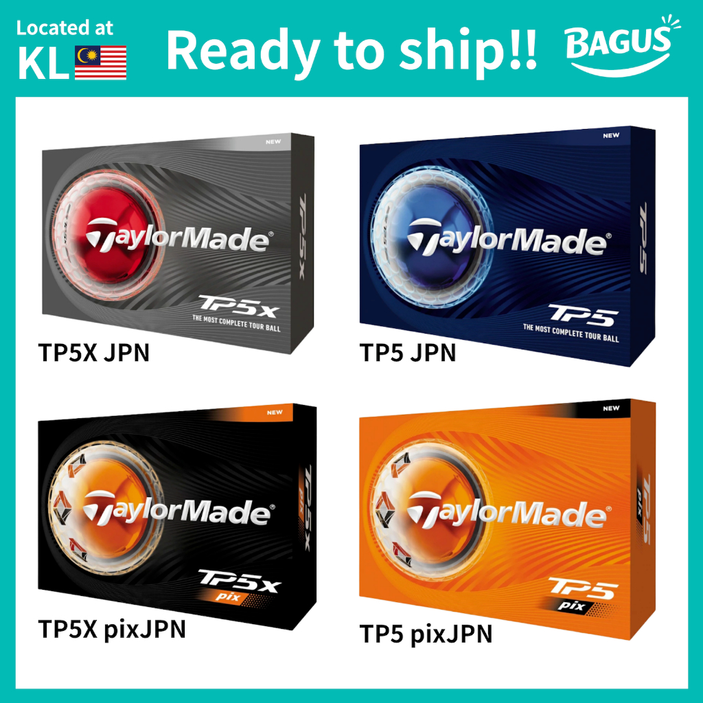 ลูกกอล์ฟ TaylorMade TP5/TP5x PIX/JPN 1โหล (12ชิ้น) 2026