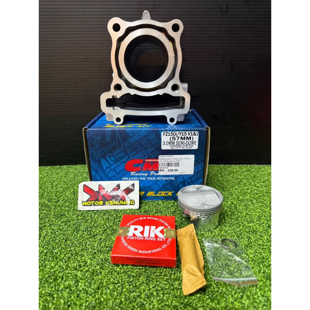 CMS BLOCK BLOK 57 57 มม. PISTON SEMI DOME FJN 135LC Y15 Y15ZR LC135 LC + RIK PISTON แหวน