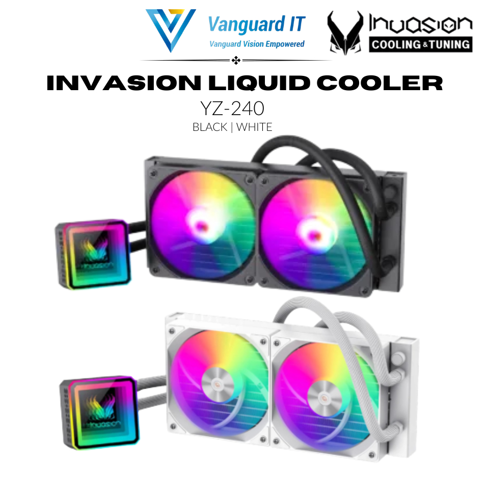 INVASION YZ-240 240mm AIO CPU Liquid Cooler Water Cooler (สีดํา/ขาว)