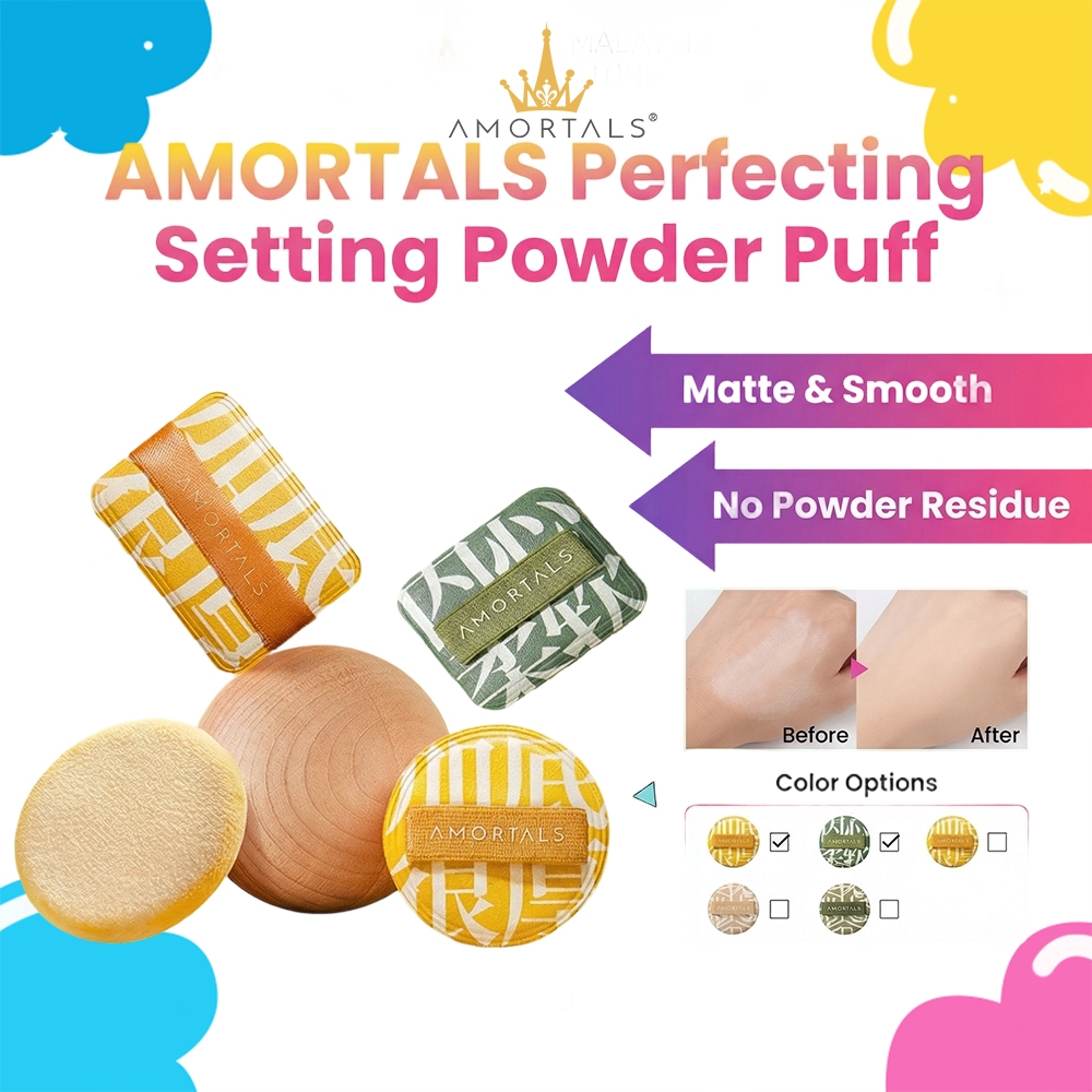 AMORTALS Setting Powder Puff Velvet Flocking Soft - Puff Serbuk Penentu Beludu Lembut 尔木수 Powder