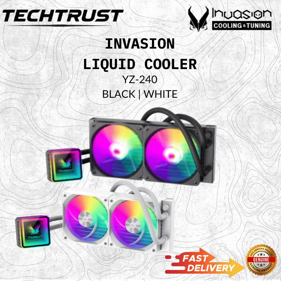INVASION YZ-240 240mm AIO CPU Liquid Cooler Water Cooler (สีดํา/ขาว)