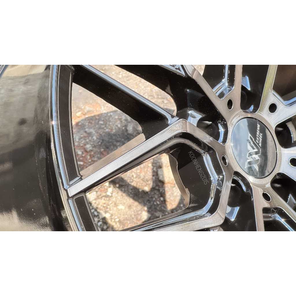 New Car Sport Rim EXTREME WHEELS 18x8.5J 5x113 ET35 สีดําขัดเงา + สีดําใส -