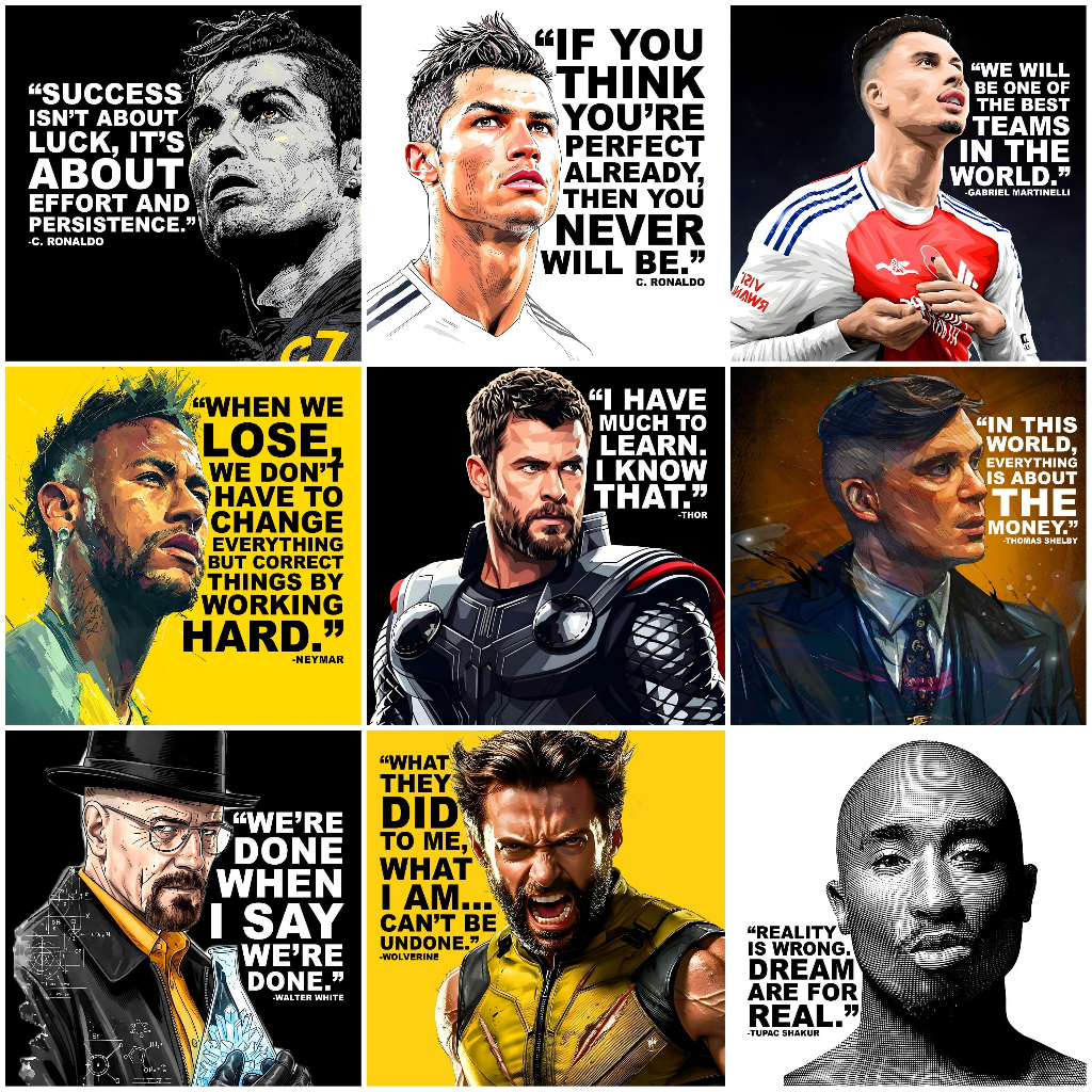 แม่เหล็กติดตู้เย็น (โรนัลด์, ก. Martinelli, Neymar, Thor, Thomas Shelby, Walter White, Tupac, Wolver