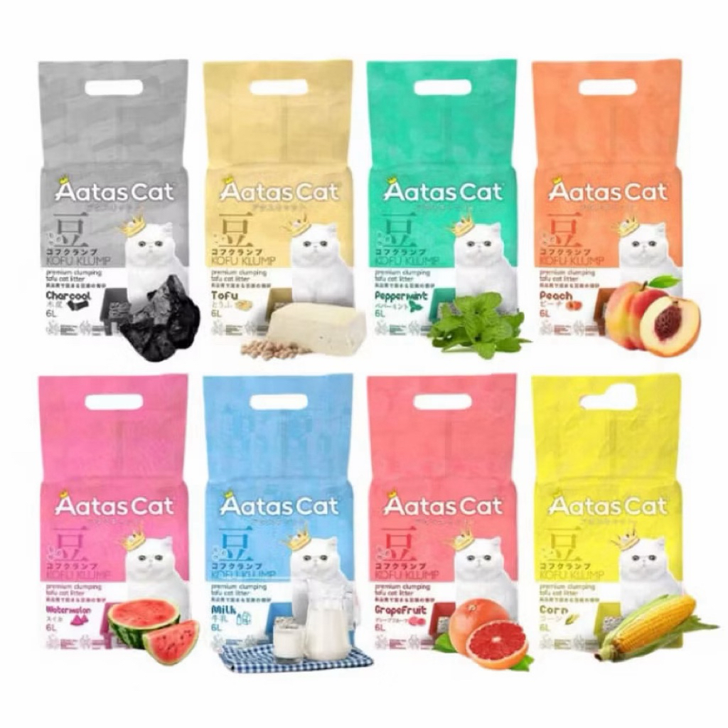 Atas Clumping Tofu Cat Litter 6L/ทรายแมวทราย/Wangi Tofu Litter/ห้องน้ําแมวทราย