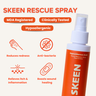 SKEEN Rescue Spray - 100ml | Hypochlorous Acid | Antimicrobial | Flare Up | Sensitive Skin