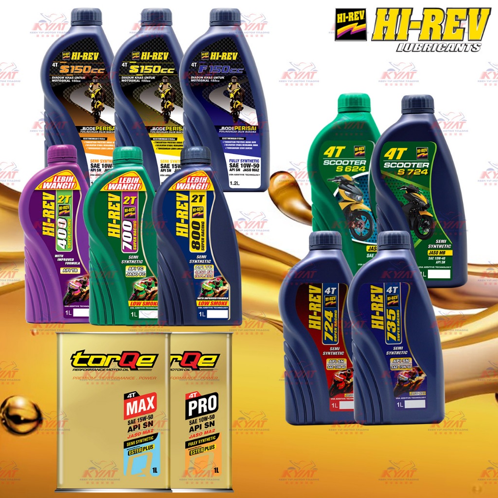 HI REV 2T / 4T ENGINE OIL (1L / 1.2L / 0.8L) สําหรับรถจักรยานยนต์