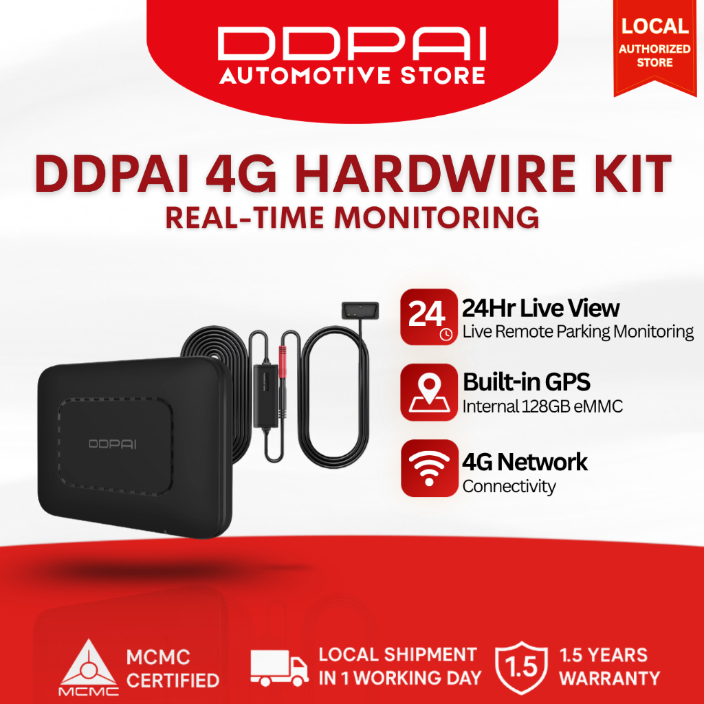 DDPAI 4G CLOUD TYPE-C w/Hardwire Kit สําหรับ 24H Live Remote Monitoring สําหรับ N5 2026, N5 Pro, Z60