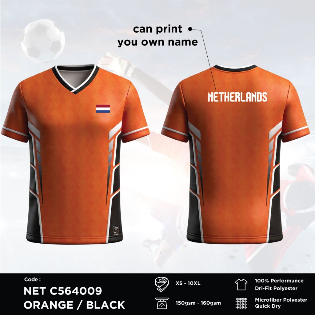 SUBLIMATION JERSEY ORANGE BLACK - NET C564009