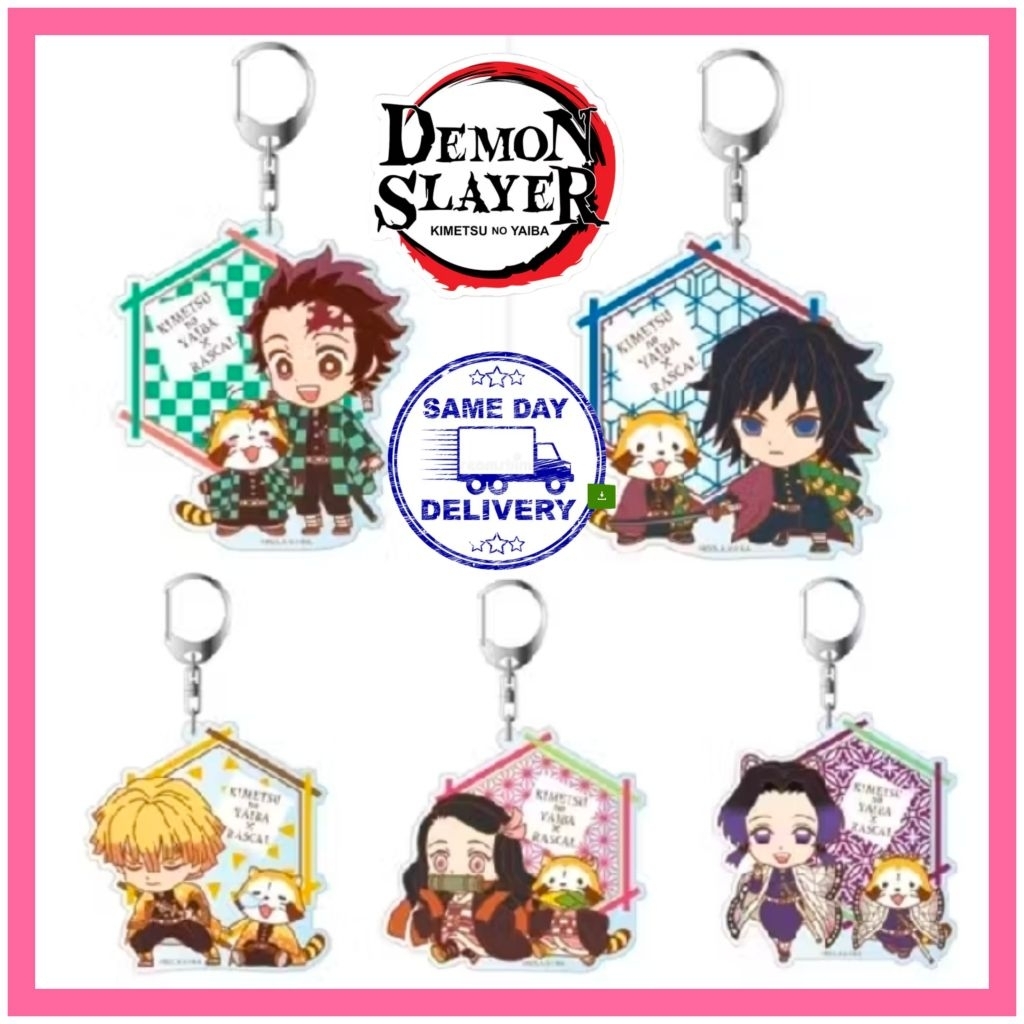 Demon Slayer อะนิเมะ Tanuki ออกแบบ Gantungan Kunci Akrilik อะนิเมะอะคริลิคพวงกุญแจคอลเลกชัน