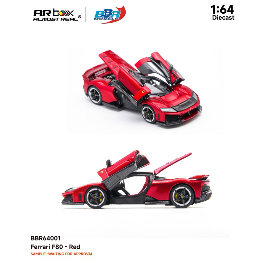 AR Box เกือบจริง X BBR Ferrari F80 สีแดง (Diecast 1/64)