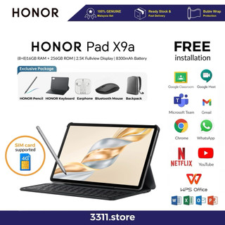 HONOR Pad X9a LTE 16GB+256GB| Pad X8 4+64GB | Pad masuk sim | Pad kerja | Tablet office | 1 year warranty HONOR Malaysia