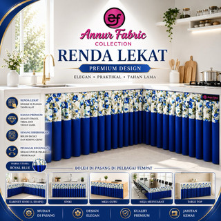 Langsir Dapur/Skirting table top / meja bouquet/meja guru/murid/meja pejabat 🔥free gam dan velcro 🔥( renda lekat)