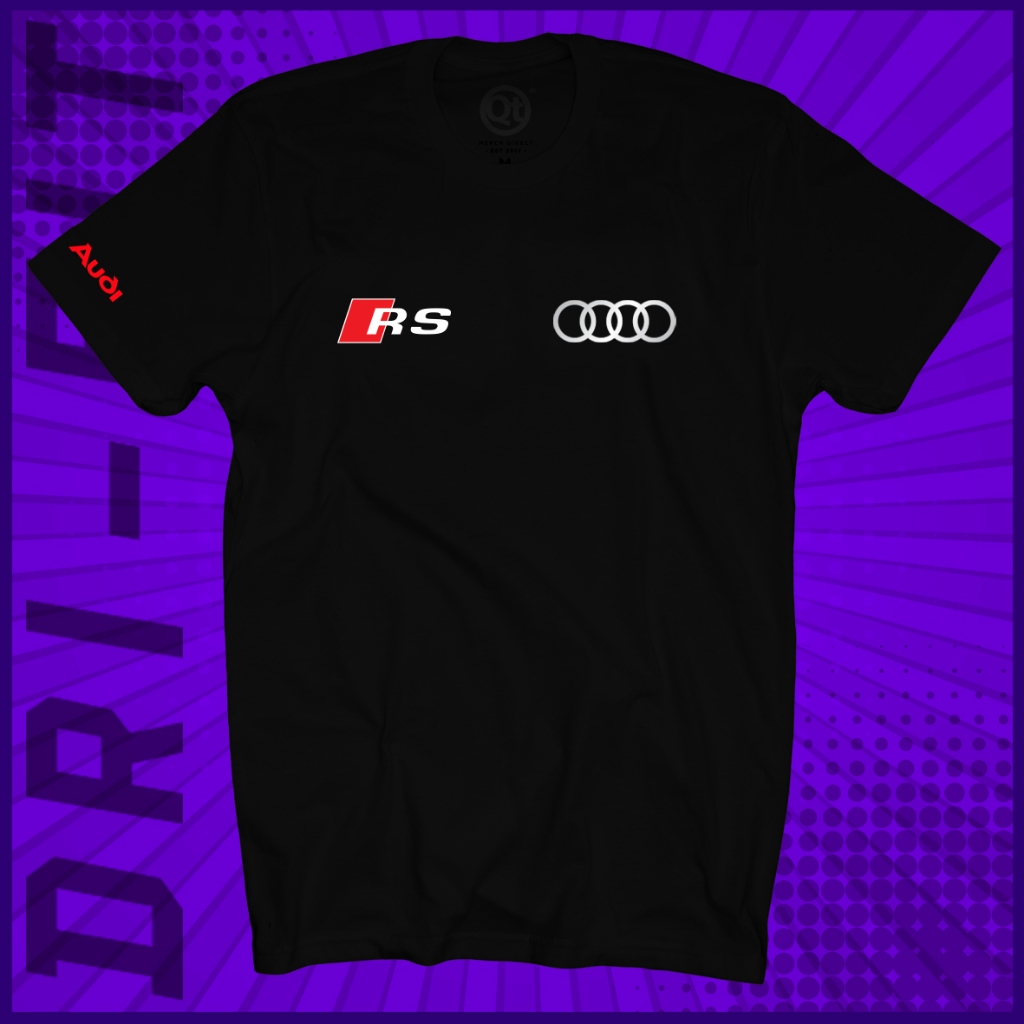 ใหม่ AUDI RS โลโก้รอบคอ 160GSM SS แขนสั้น 100% MICROFIBER DRI-FIT JERSEY UNISEX ผู้ใหญ่ A4 A5 Q7 Q8