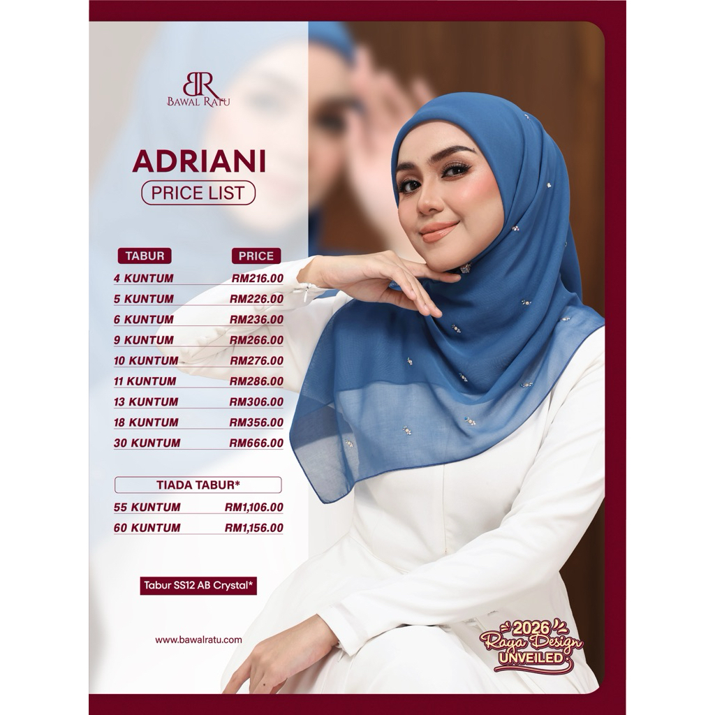 BAWAL RATU DESIGN ADRIANI 10 KUNTUM
