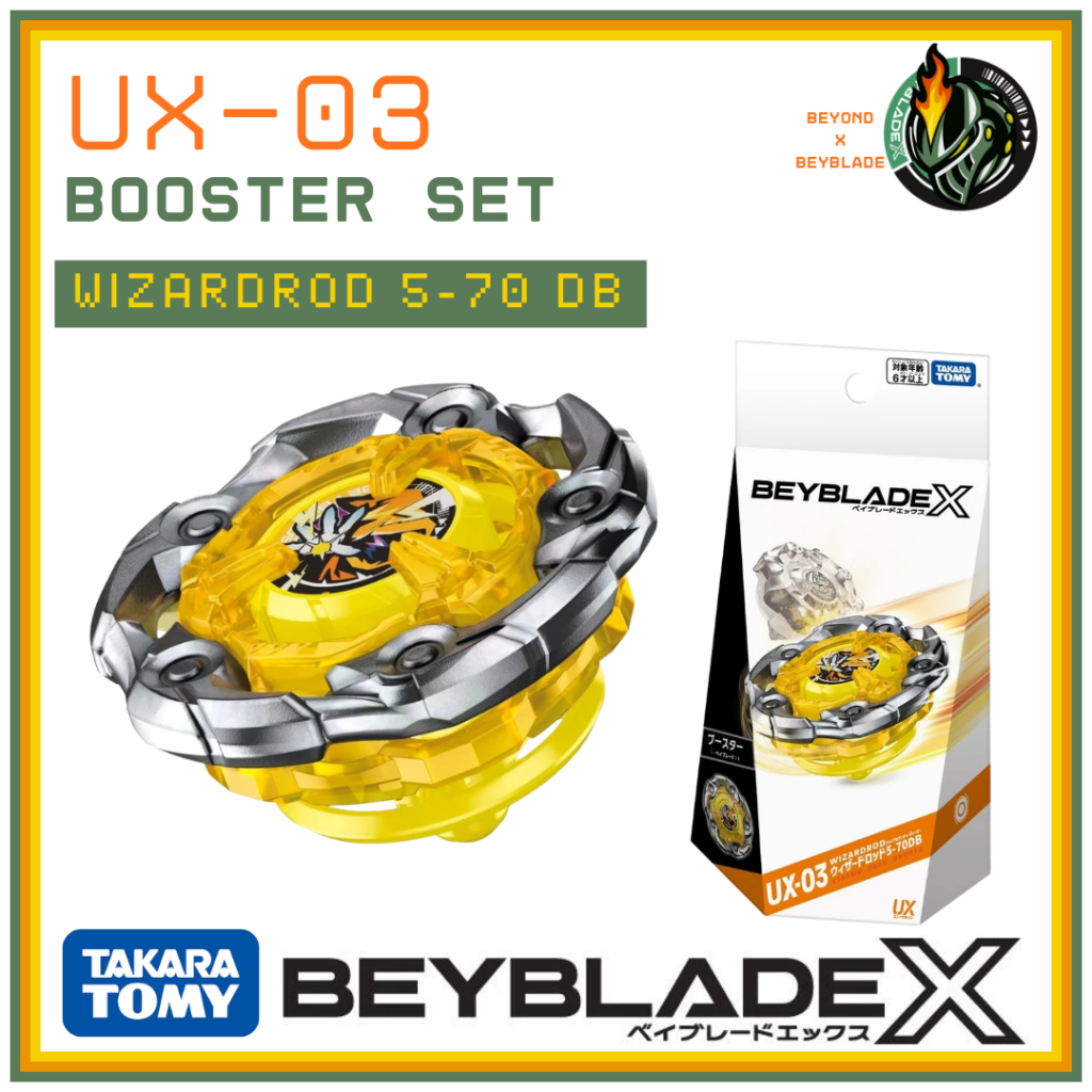Takara Tomy Beyblade X UX03 / UX-03 Wizard Rod / WizardRod 5-70 DB Booster Set