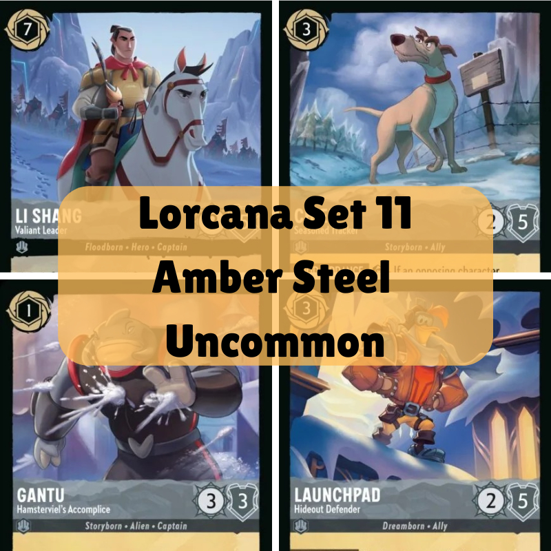 <Amber เหล็ก Uncommon> 3 11 15 18 20 23 25 31 172 176 179 183 189 194 196 199 204/204 - Lorcana ชุด 11 Winterspell