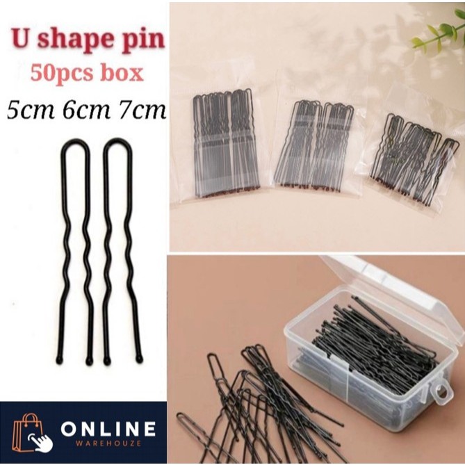 Rambut Klip Pin Hitam 100 ชิ้น U รูปร่าง Pin ผม Pin Rambut คลิปสีดํา Saloon U Pins u รูป夹u形pin 化妆师发夹