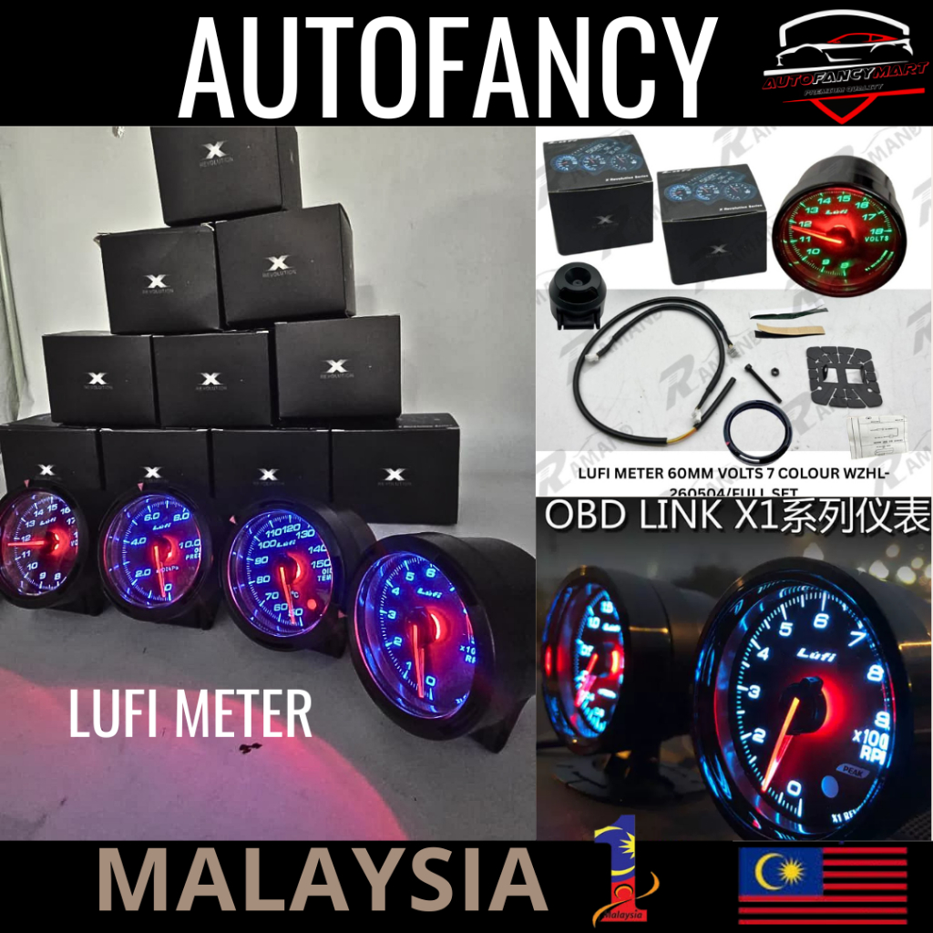 LUFI X1 ADVANCE LINK OBD2 BOARD METER RPM VOLT WATER TEMP น้ํามันกด VACCUM พร้อมเซ็นเซอร์