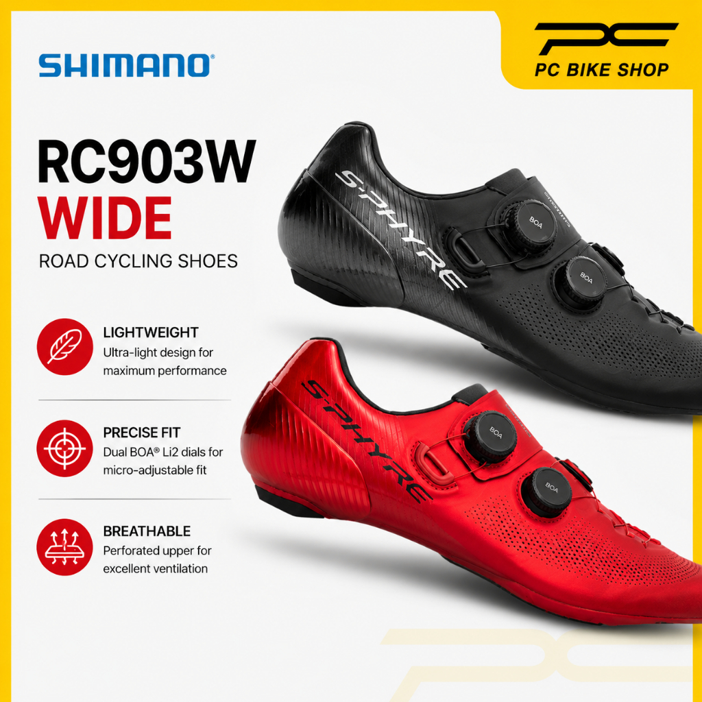 ใหม่ SHIMANO RC903E RC9 WIDE CYCLING รองเท้า ROAD BIKE 903