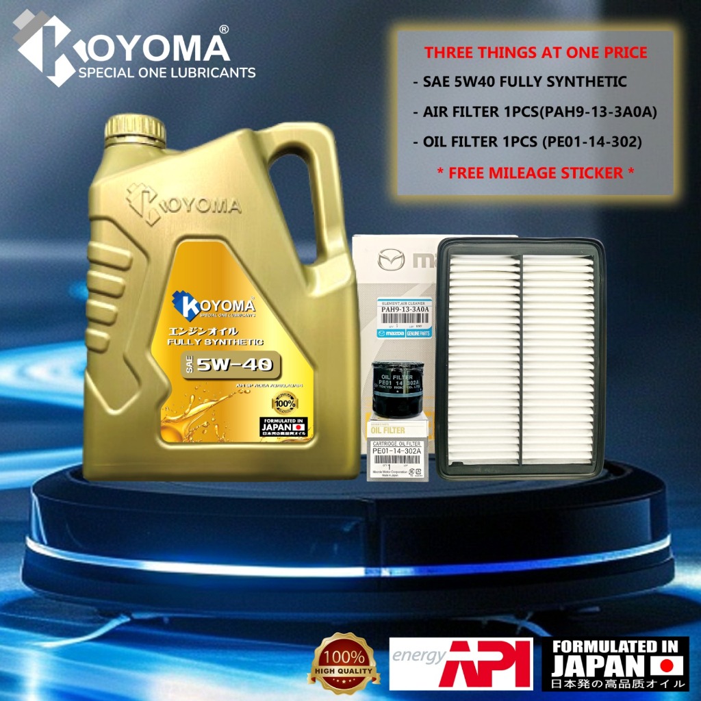 MAZDA CX30 กรองน้ํามัน + กรองอากาศ + KOYOMA 5W40 FULLY SYNTHETIC ENGINE OIL CX-30