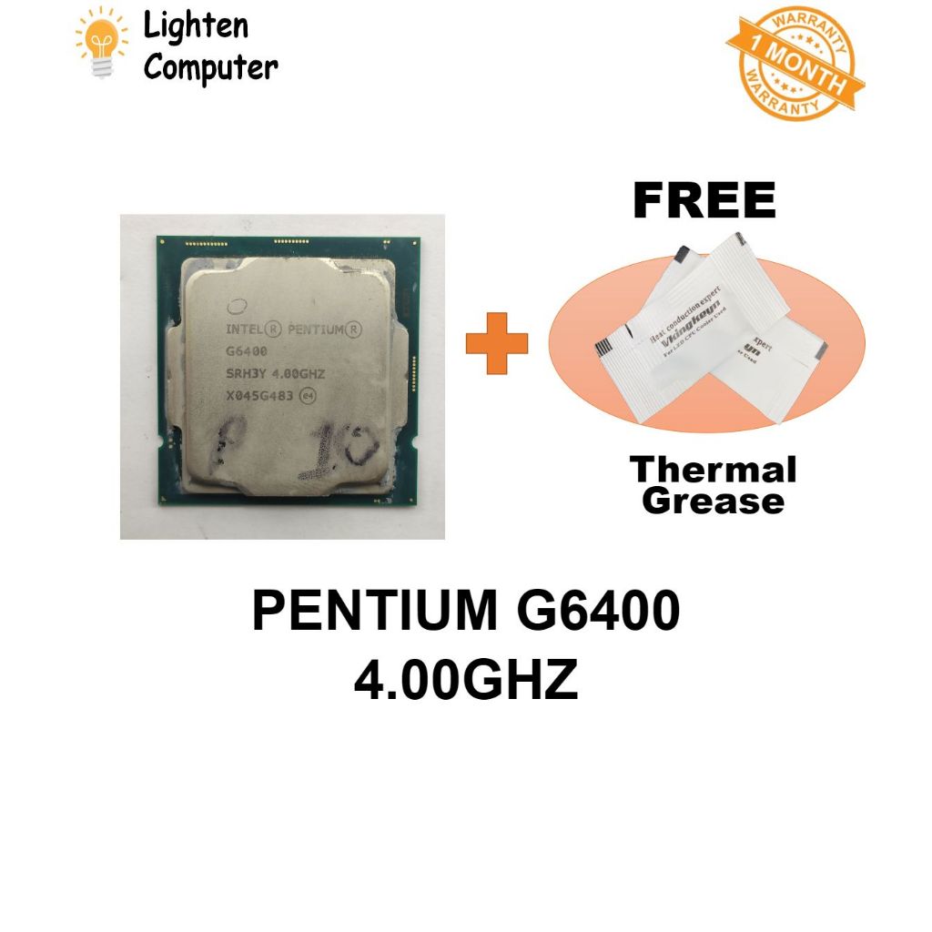 ⁠USED INTEL PENTIUM G6400 PROCESSOR 4.00GHZ 2 CORE 4 THREADS 58W LGA 1200 G6400