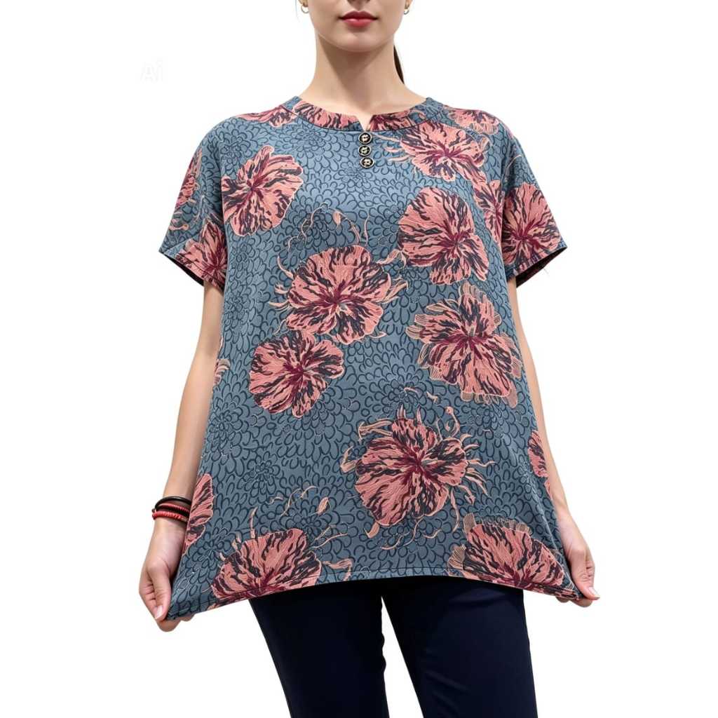 เสื้อเชิ้ตผู้หญิงแขนสั้น 2XL/3XL/4XL