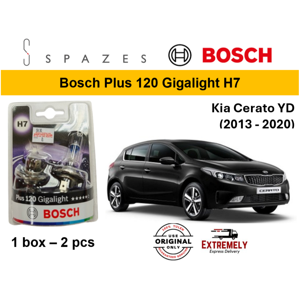 Kia Cerato YD Bulb Kia Cerato Headlamp Gigalight H7 Bosch gigalight H7 หลอดไฟหน้า Plus 120 - 1 ชุด (