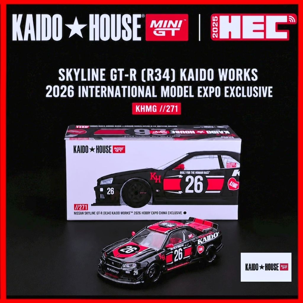 Kaido House HEC R34 GTR Nissan Skyline GT-R R34 Kaido Works 2026 HEC R34 KHMG271 Mini GT Kaidohouse 