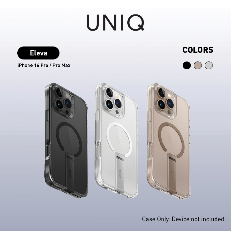 UNIQ Eleva Case พร้อมขาตั้งอะลูมิเนียมในตัว Magclick Case สําหรับ iPhone 16 Pro (6.3) /16 Pro Max (6