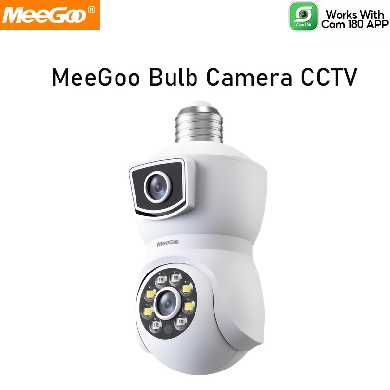 MeeGoo กล้องวงจรปิดอัจฉริยะคู่ 3MP AI Detection กล้องรักษาความปลอดภัยทํางานร่วมกับ CAM180 APP