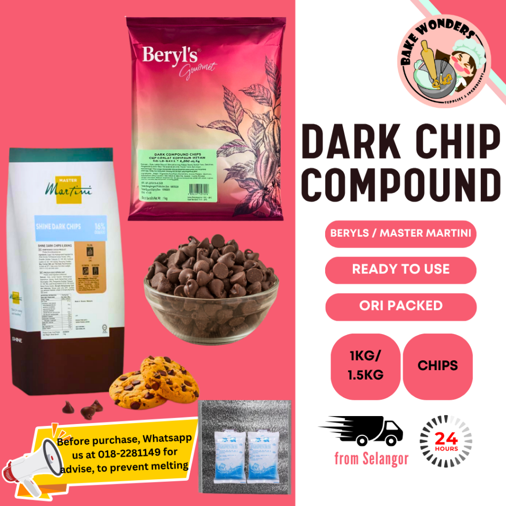 Beryls/ Master Martini Dark Compound Chips/Gourmet Chocolate Chips/Dark Chocolate Chips