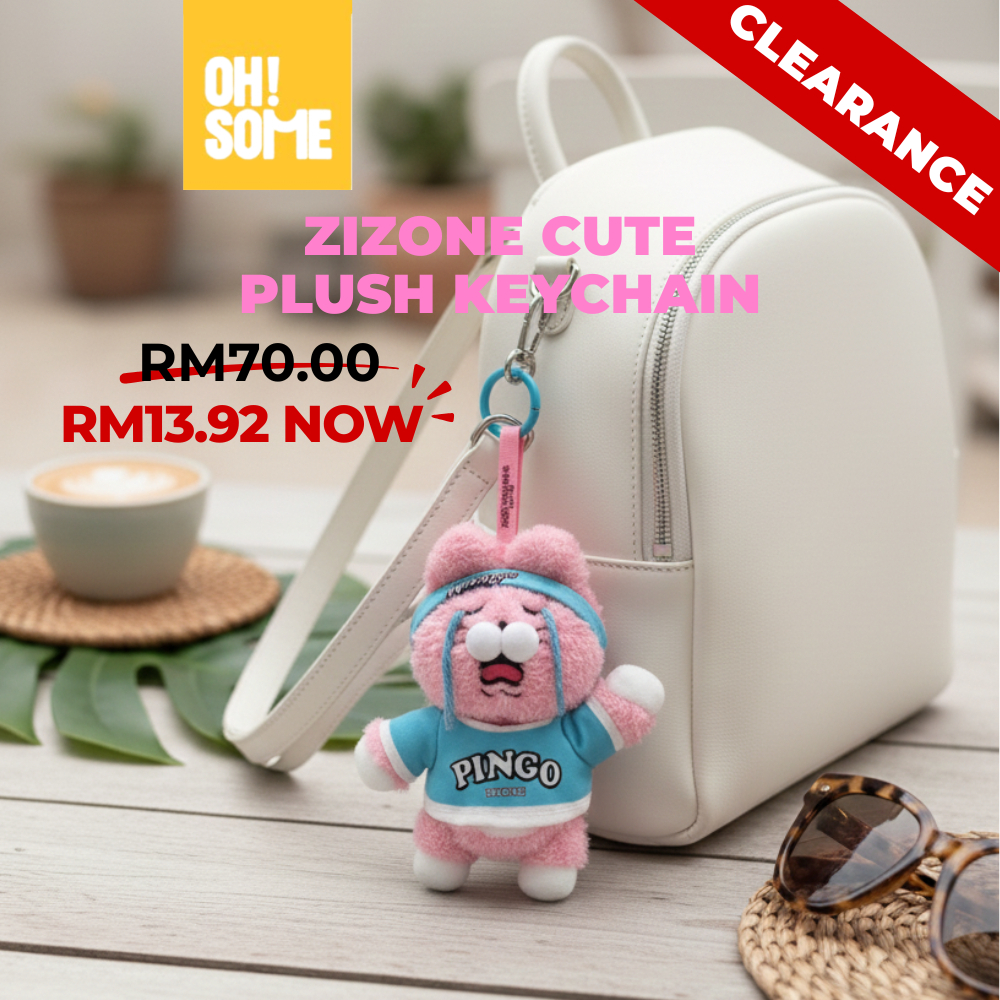 CLEARANCEOHSOME x ZIZONE- Zizone พวงกุญแจตุ๊กตาน่ารัก/ Pingo Cat Furry จี้/กระเป๋าเป้สะพายหลังเครื่อ
