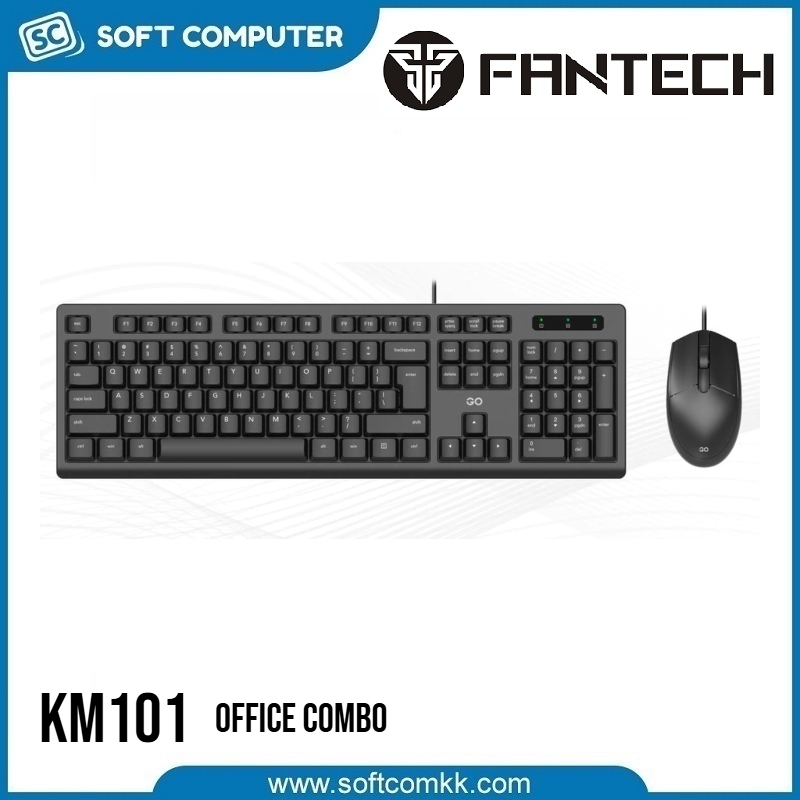 Fantech KM101 คีย์บอร์ดและเมาส์ USB (BK)