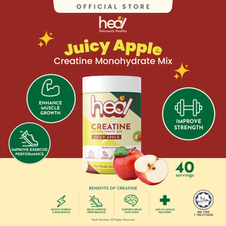 Heal Creatine Monohydrate Powder | Juicy Apple 240g (40 Servings) | Muscle Growth & Recovery, HALAL