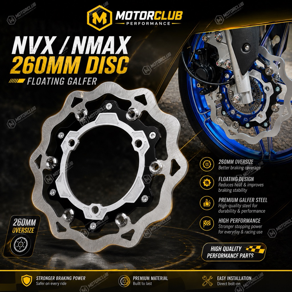 NVX NMAX 260 มม. ลอยแผ่นโรเตอร์ Galfer NVX155 NMAX Aerox Disc Racing เบรคแผ่นดิสก์ Galfer