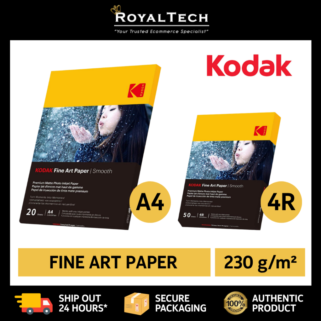 KODAK Paper Fine Art Paper Smooth 230gsm 10x15cm Inkjet printer Photo Paper
